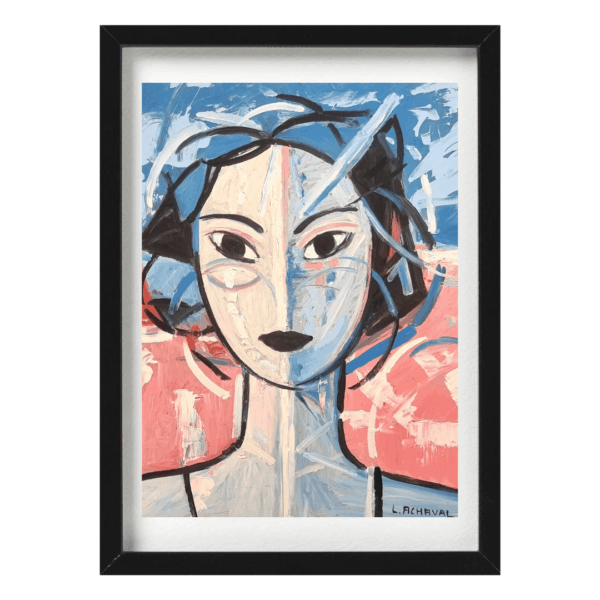 Honrio López Achaval Retrato Rosa y Celeste