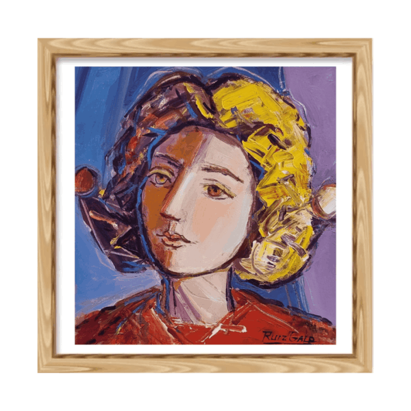 Ruiz Galo Retrato de Mujer Rubia Arlequín